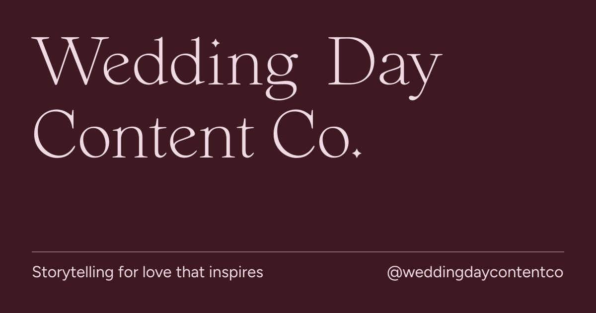 Wedding Day Content Co. — Wedding Content Creators in New York, NY